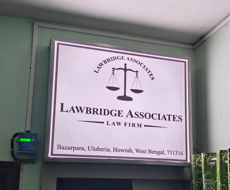 Lawbridge Associates Law Firm signboard at Bazarpara, Uluberia